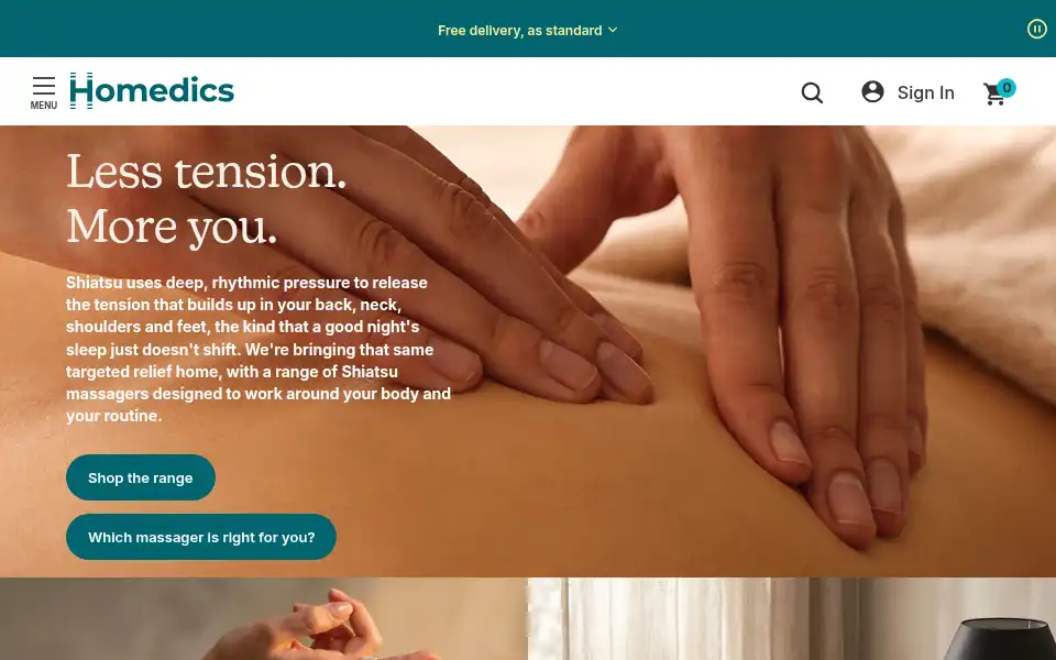Screenshot of homedics.co.uk