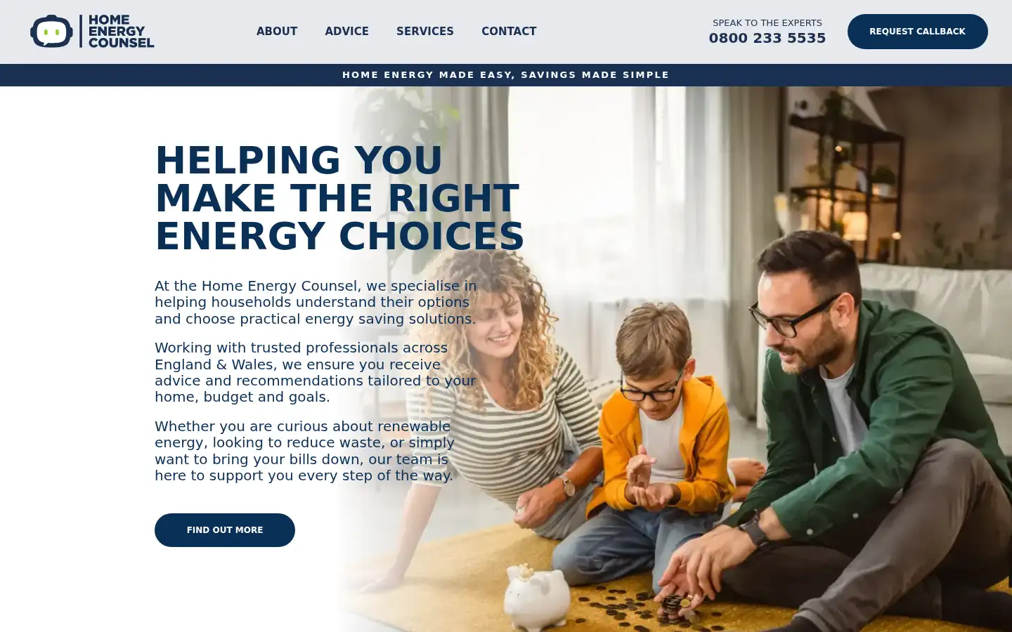 Screenshot of homeenergycounsel.co.uk