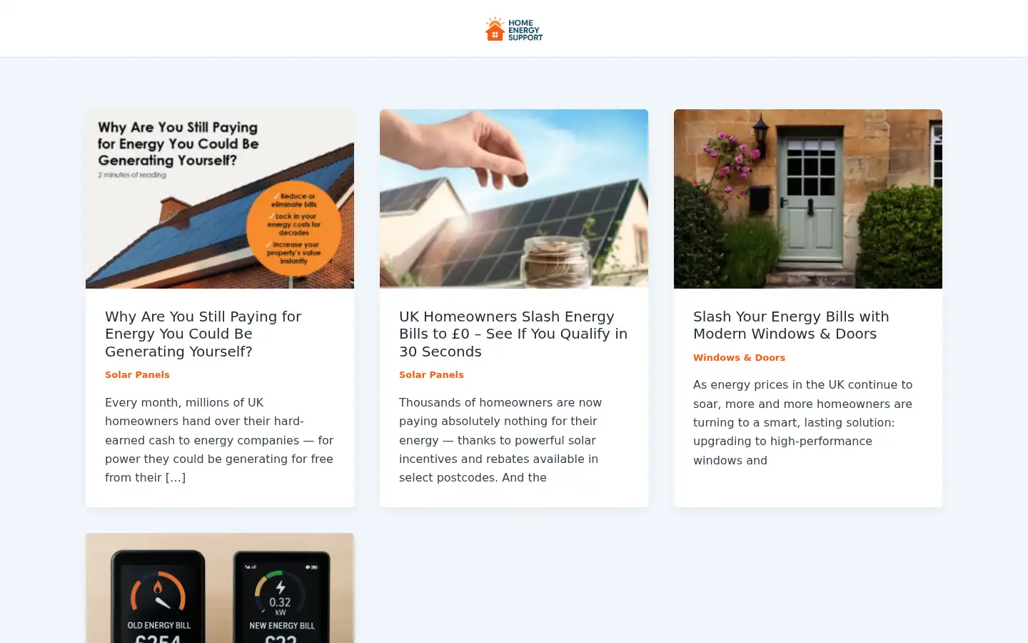 Screenshot of homeenergysupport.co.uk