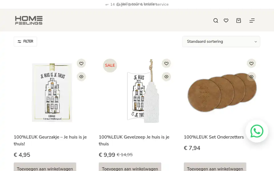 Screenshot of homefeelings.nl