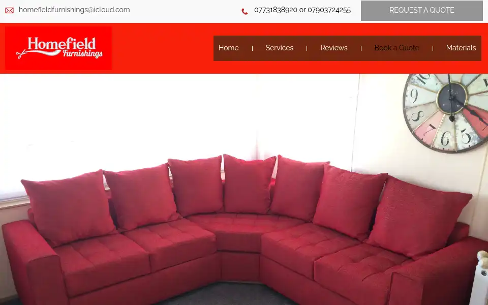 Screenshot of homefieldfurnishings.co.uk