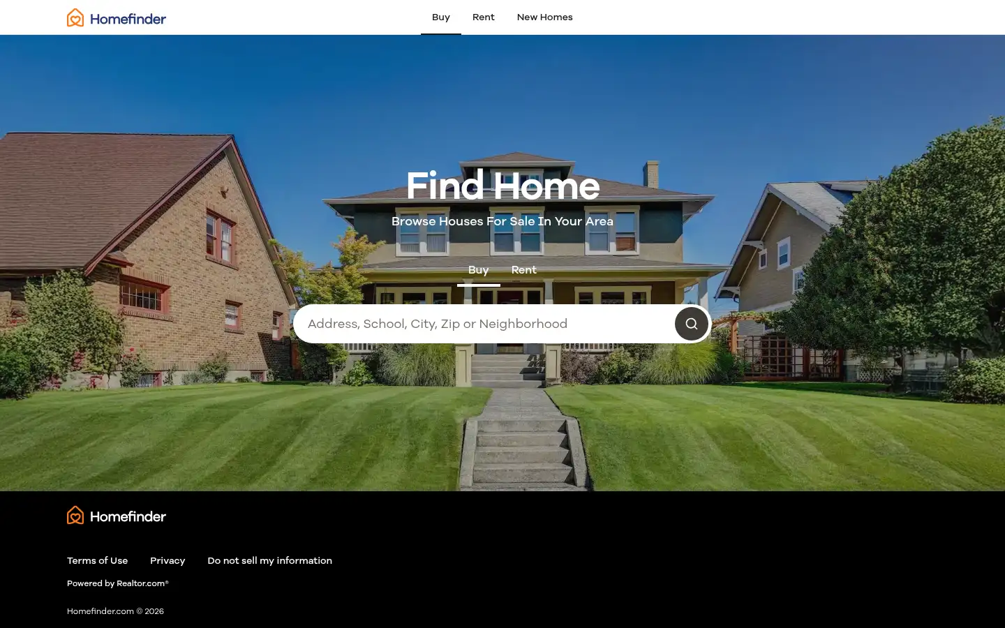 Screenshot of homefinder.com