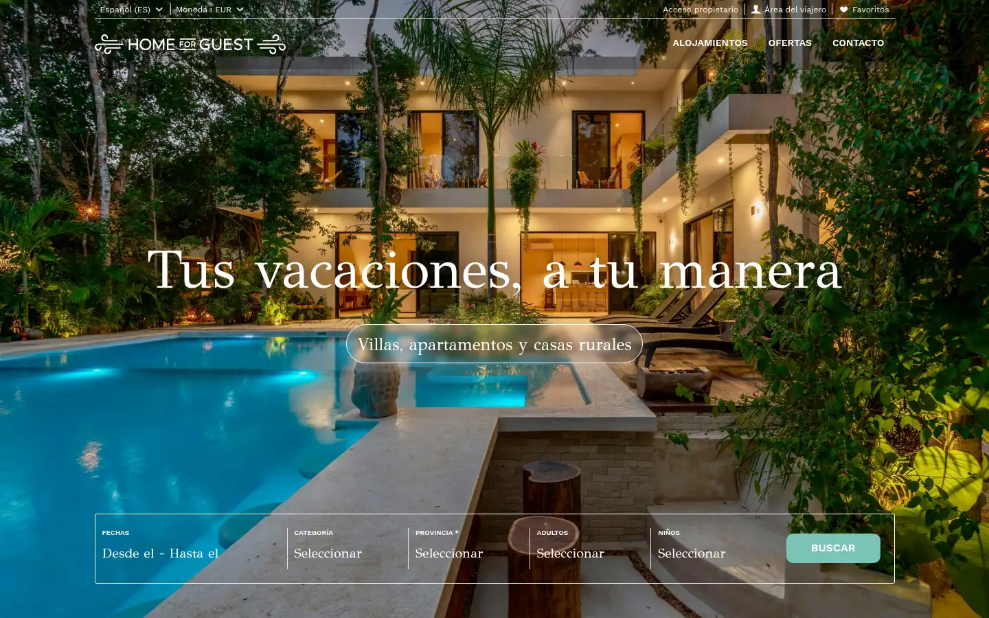 Screenshot of homeforguest.com