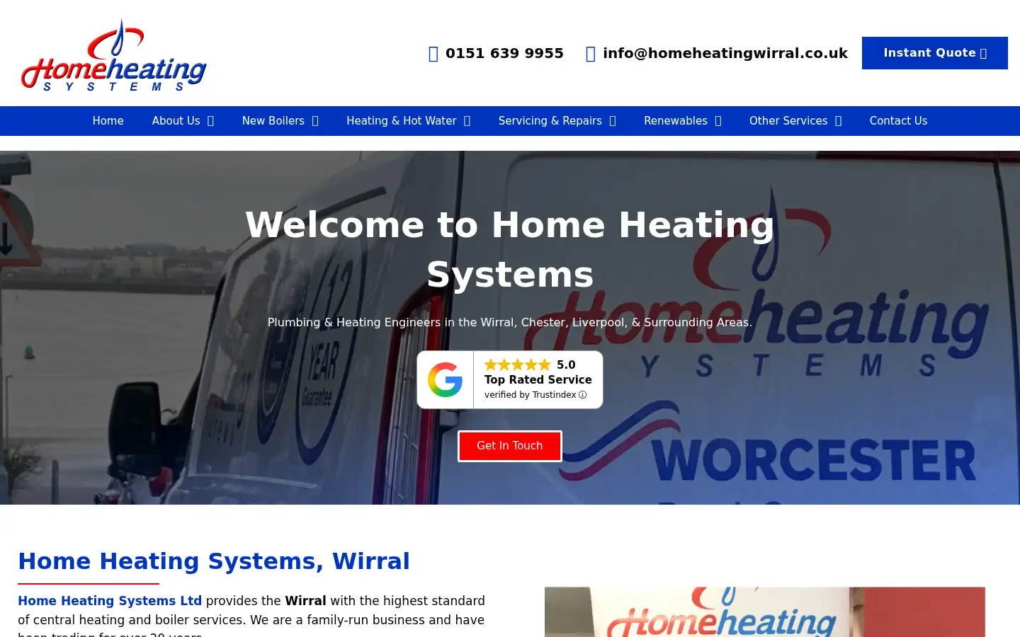 Screenshot of homeheatingwirral.co.uk
