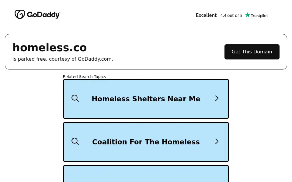 Screenshot of homeless.co