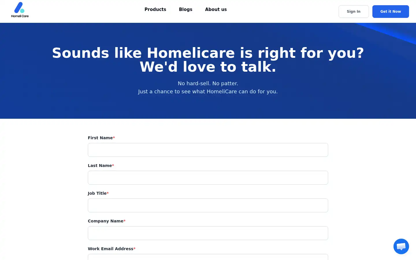 Screenshot of homeli.care