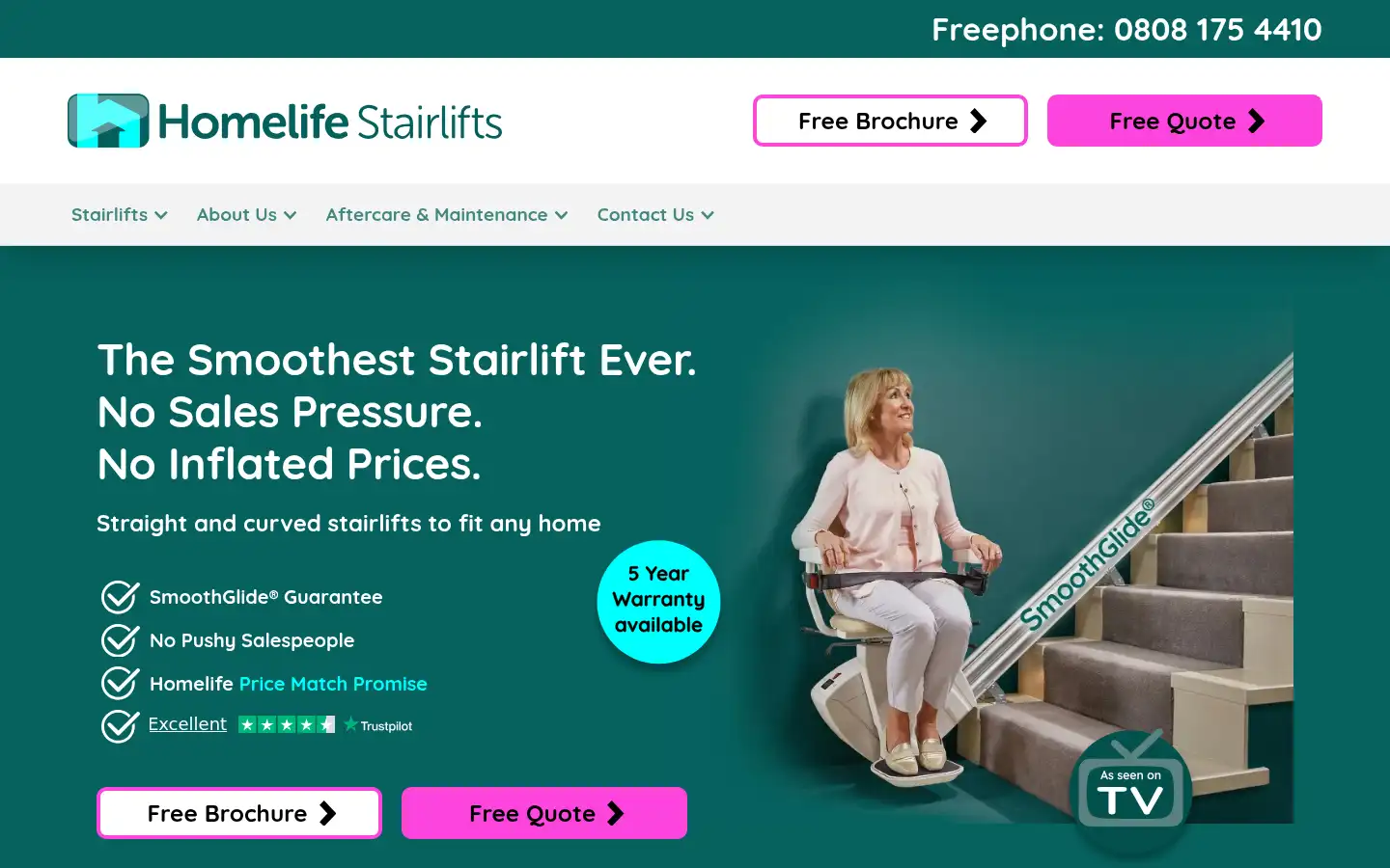 Screenshot of homelifestairlifts.co.uk