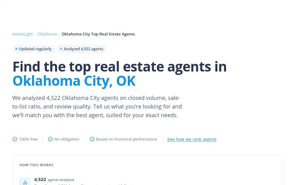 Screenshot of homelight.com