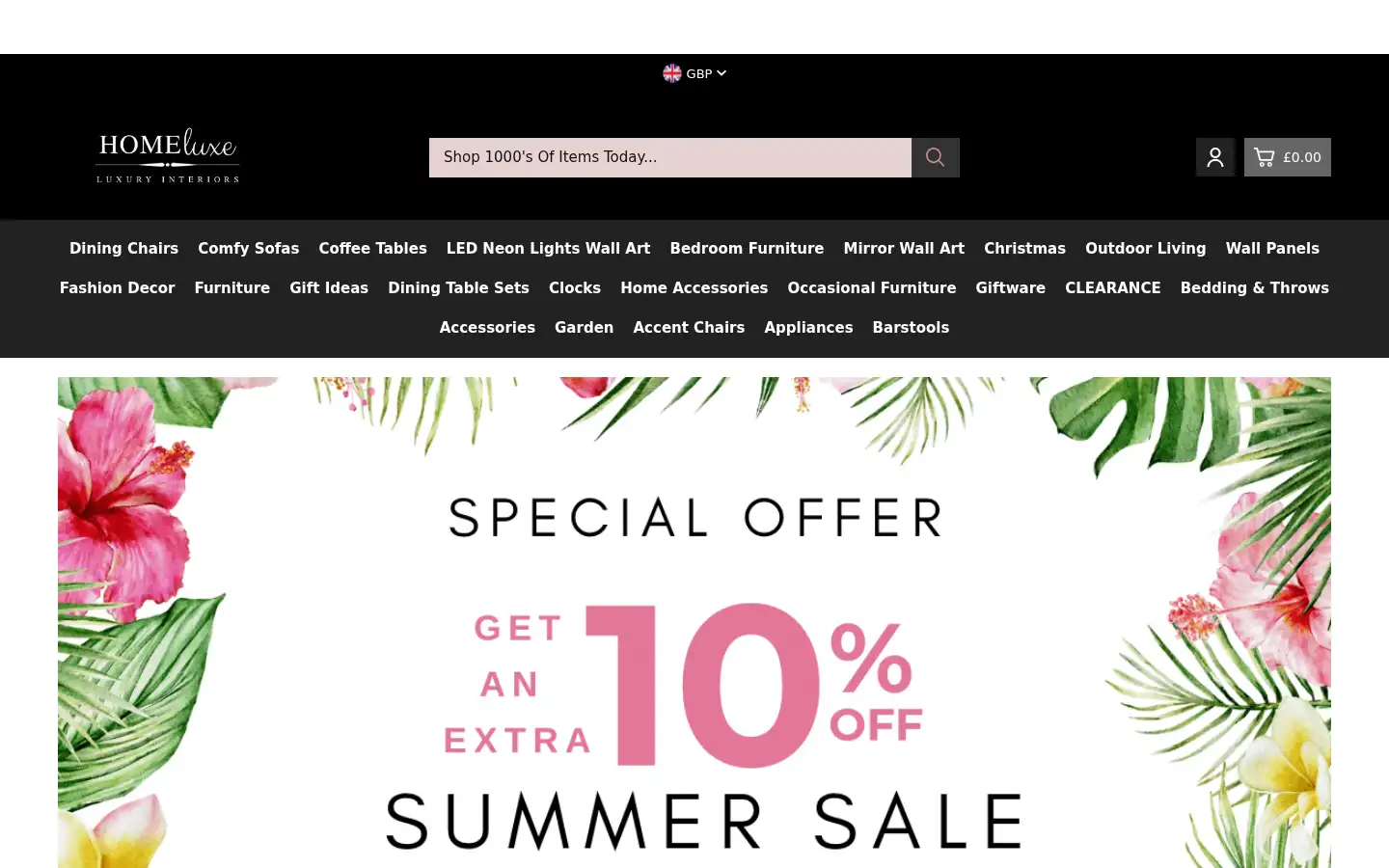 Screenshot of homeluxeinterior.co.uk