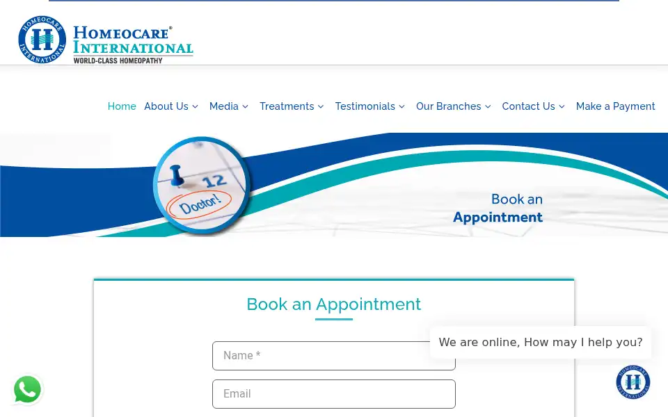 Screenshot of homeocare.in