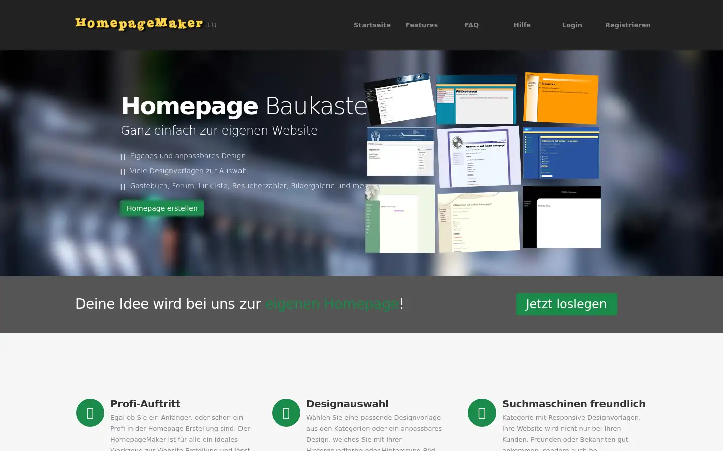 Screenshot of homepagemaker.eu