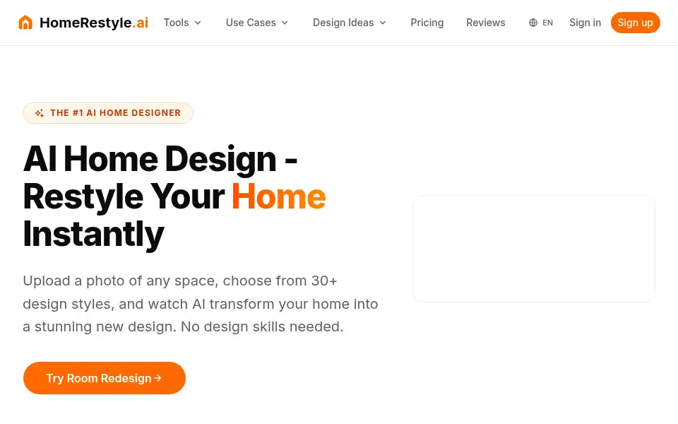 Screenshot of homerestyle.ai