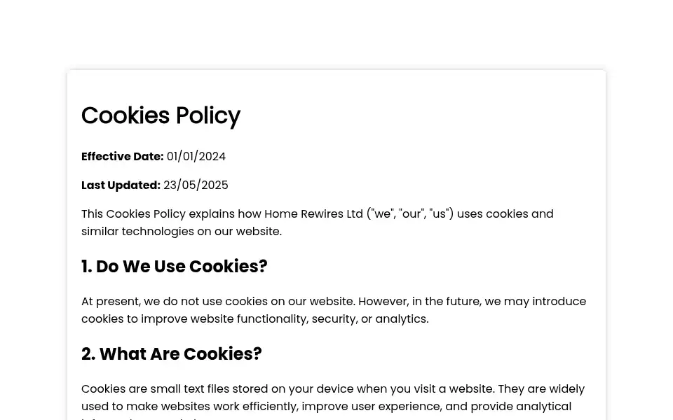 Screenshot of homerewires.com