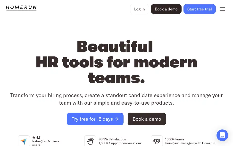 Screenshot of homerun.co