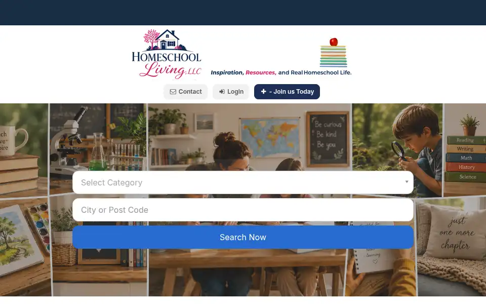 Screenshot of homeschoolliving.org
