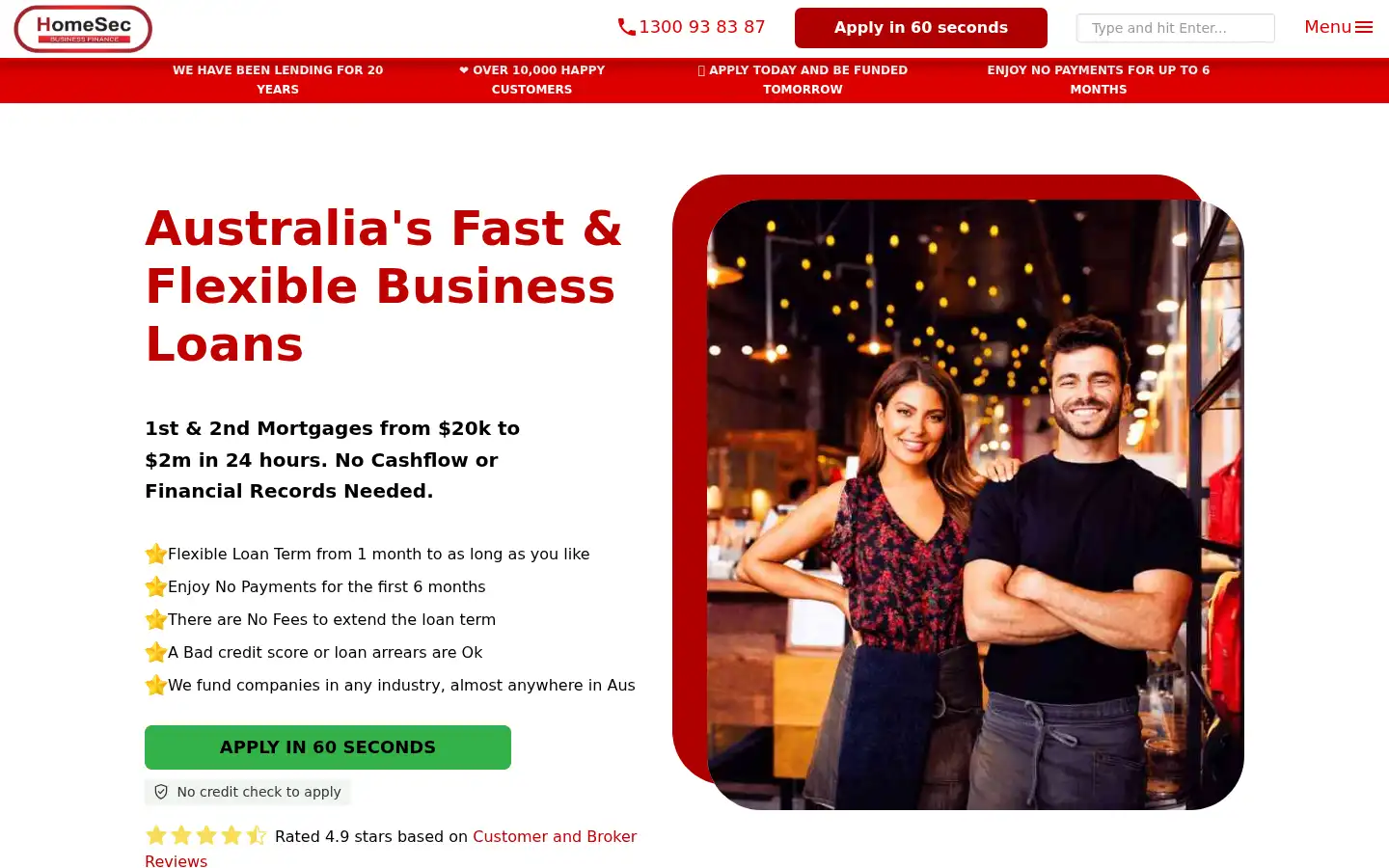 Screenshot of homesec.com.au