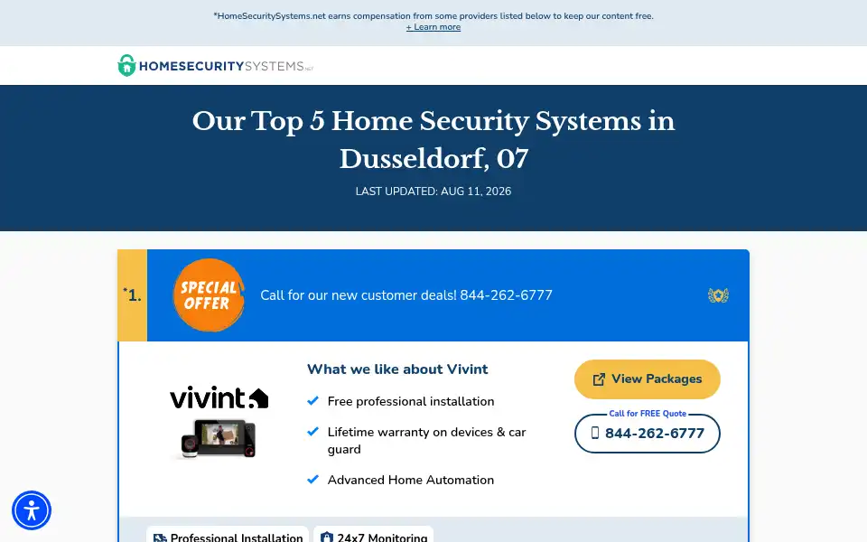 Screenshot of homesecuritysystems.net
