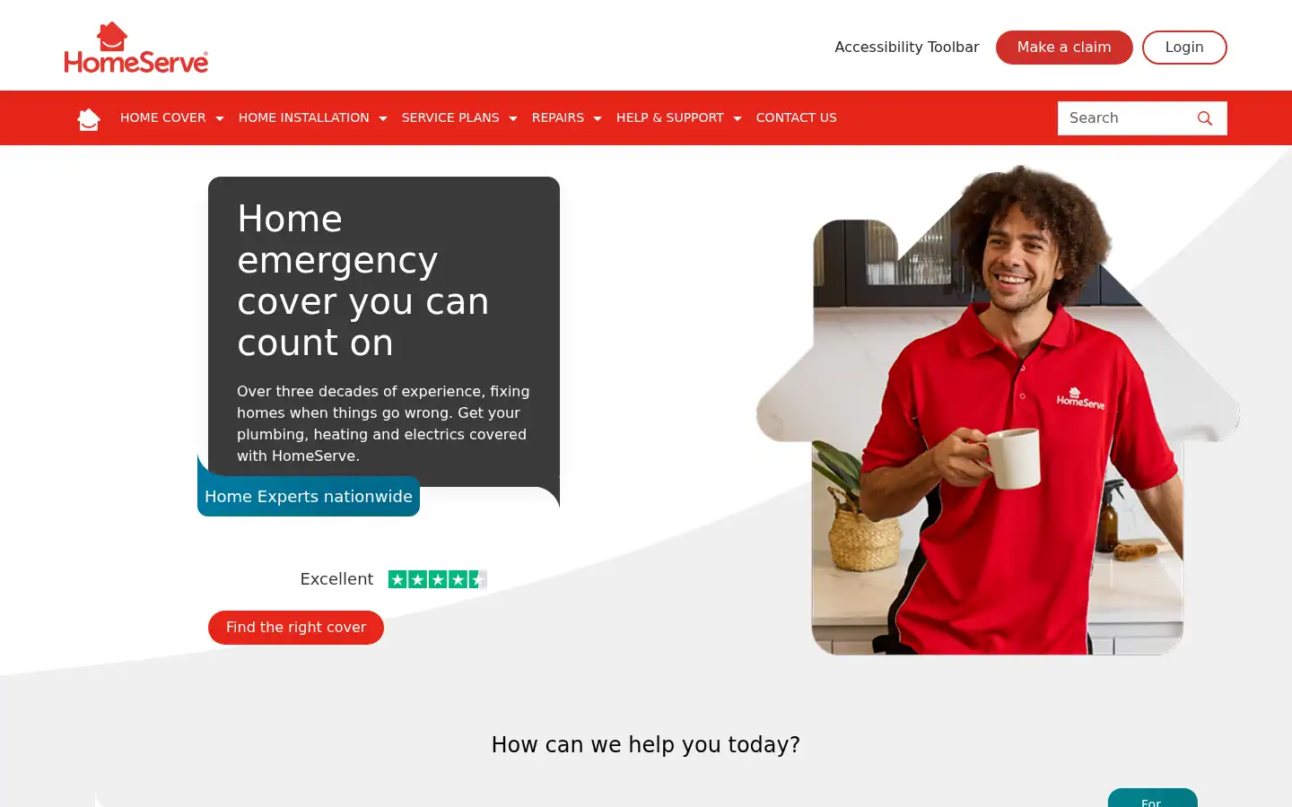Screenshot of homeserve.co.uk