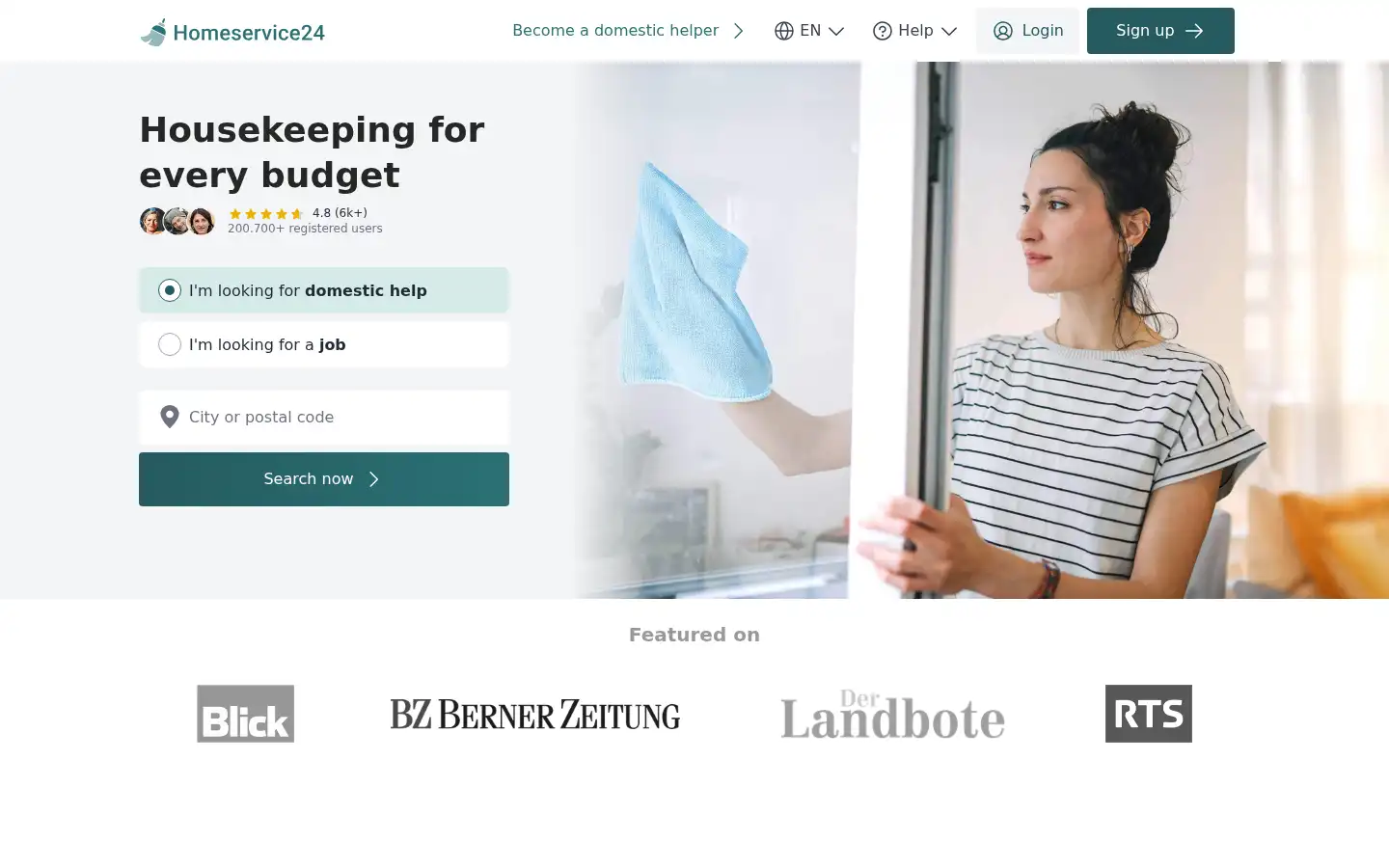 Screenshot of homeservice24.ch