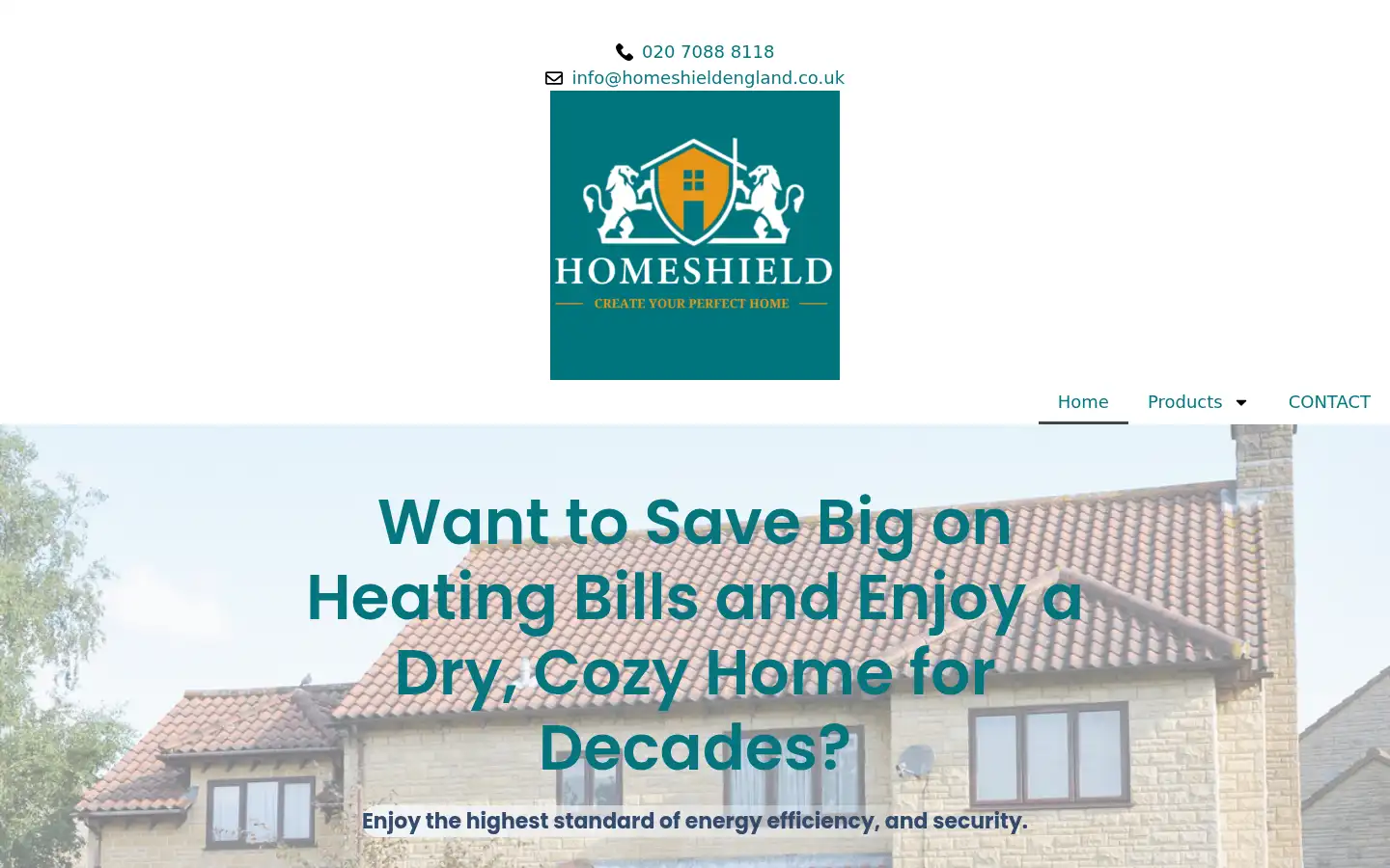 Screenshot of homeshieldengland.co.uk