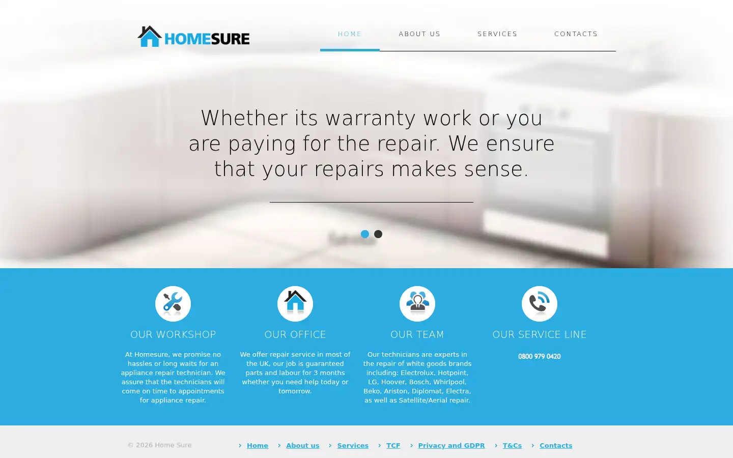 Screenshot of homesuresupport.com