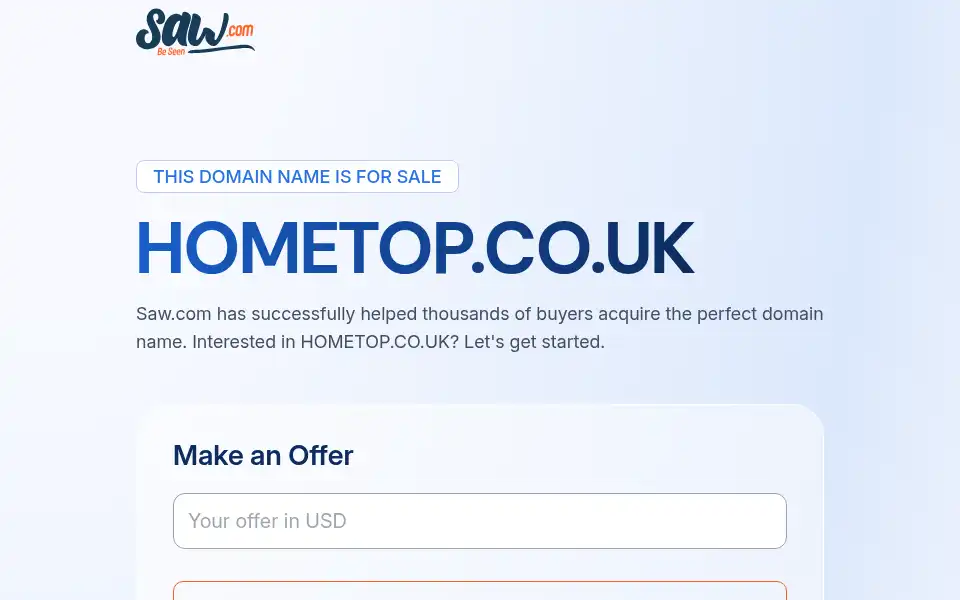 Screenshot of hometop.co.uk