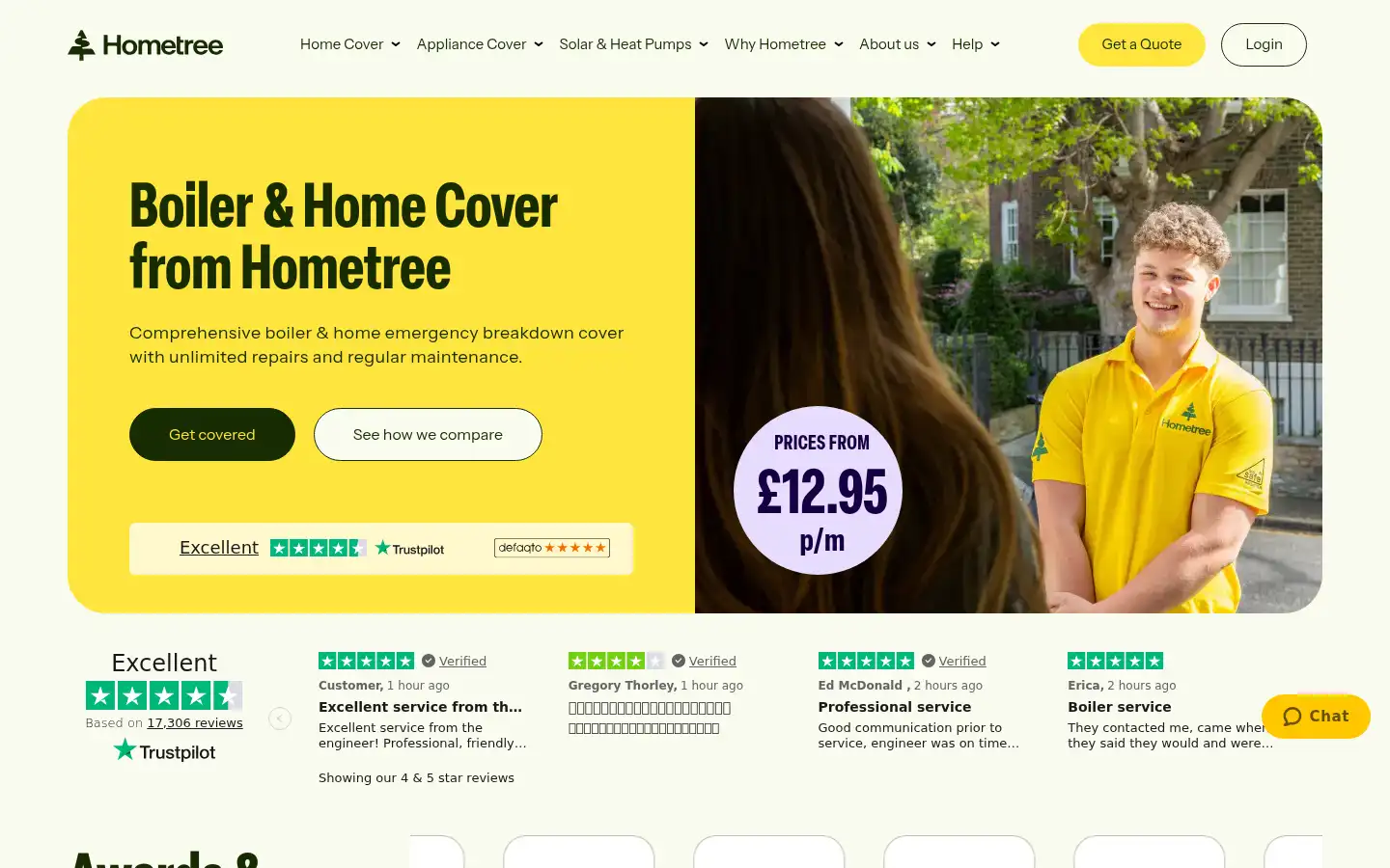 Screenshot of hometree.co.uk