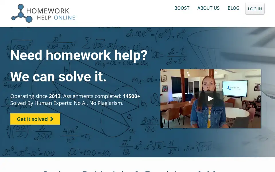 Screenshot of homeworkhelponline.net