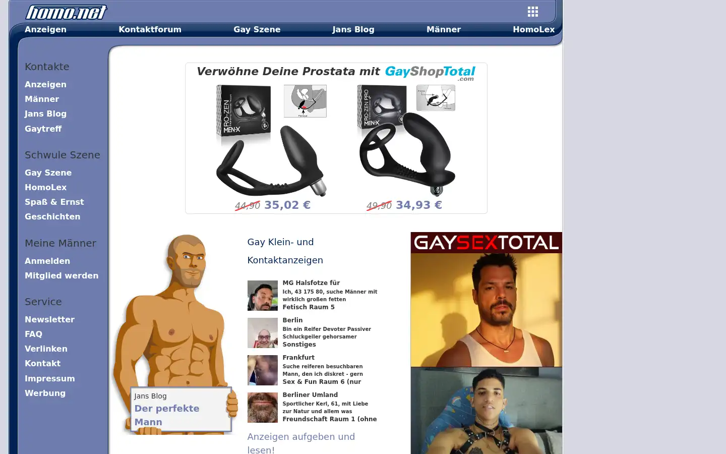 Screenshot of homo.net