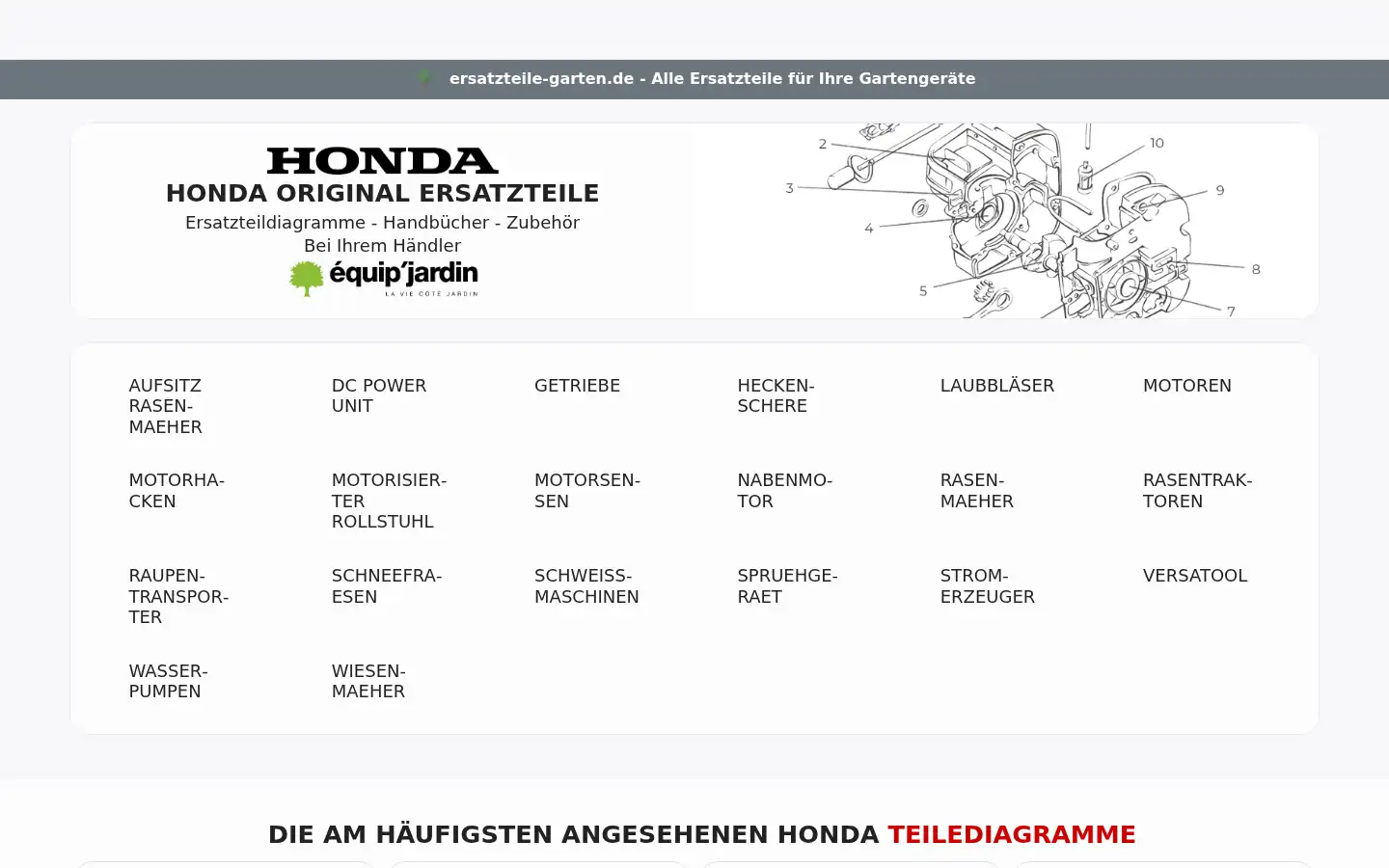 Screenshot of honda.ersatzteile-garten.de