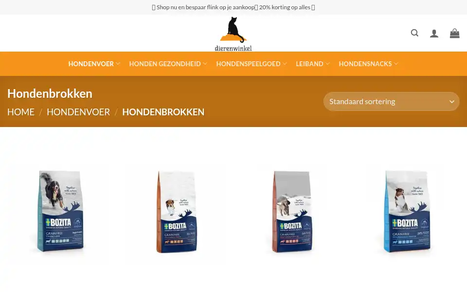 Screenshot of hondenvoertekoop.com