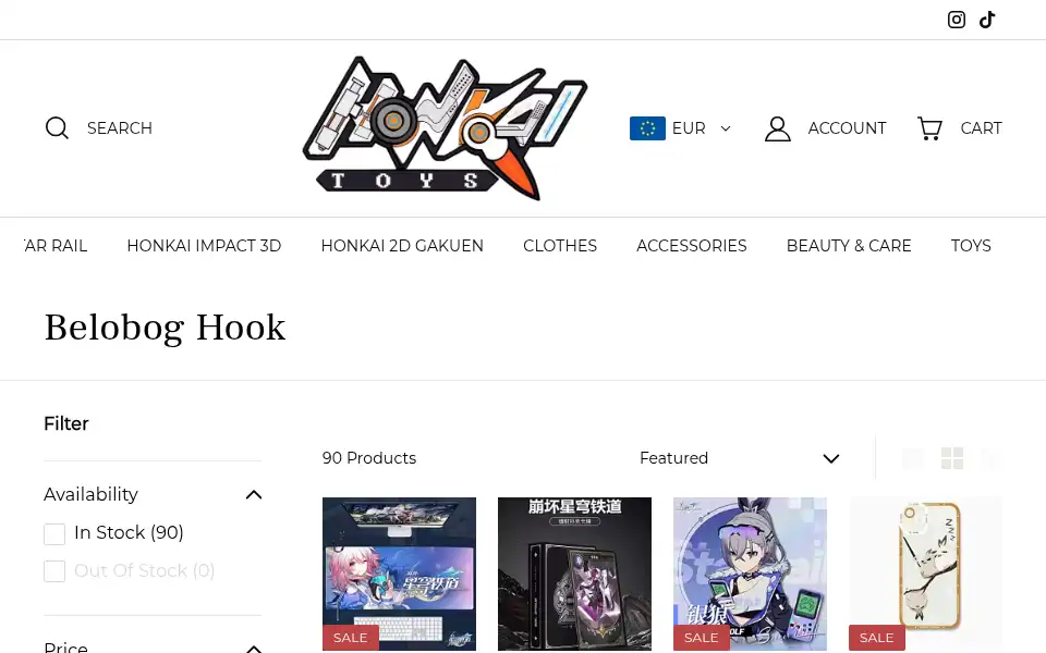 Screenshot of honkai.toys