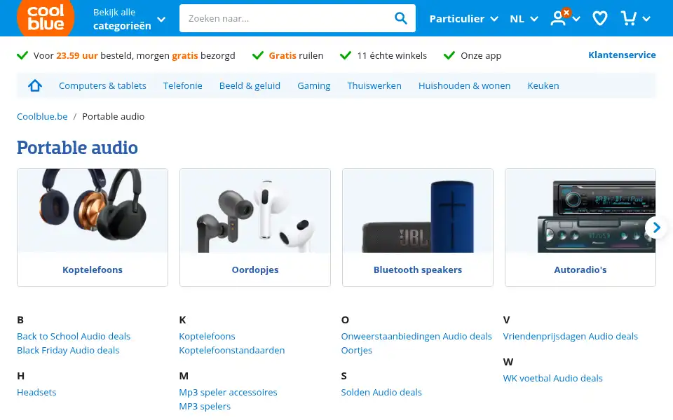 Screenshot of hoofdtelefoonstore.be