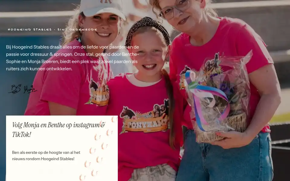 Screenshot of hoogeindstables.nl
