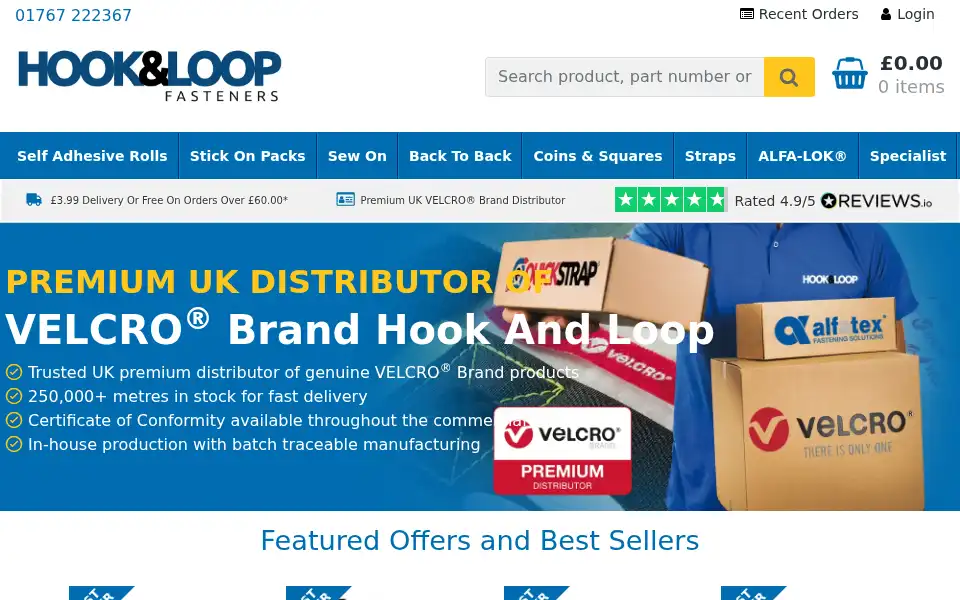 Screenshot of hookandloopfasteners.co.uk