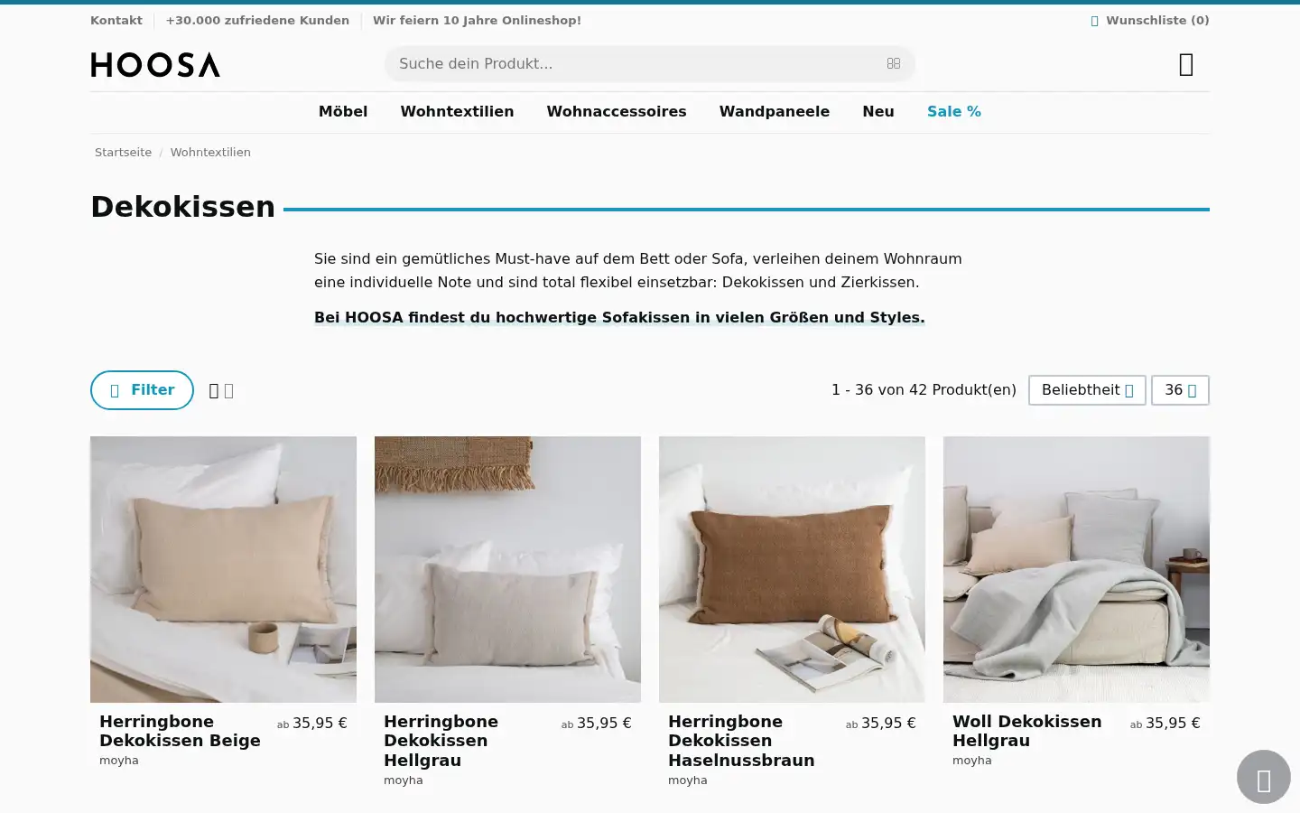 Screenshot of hoosa.de