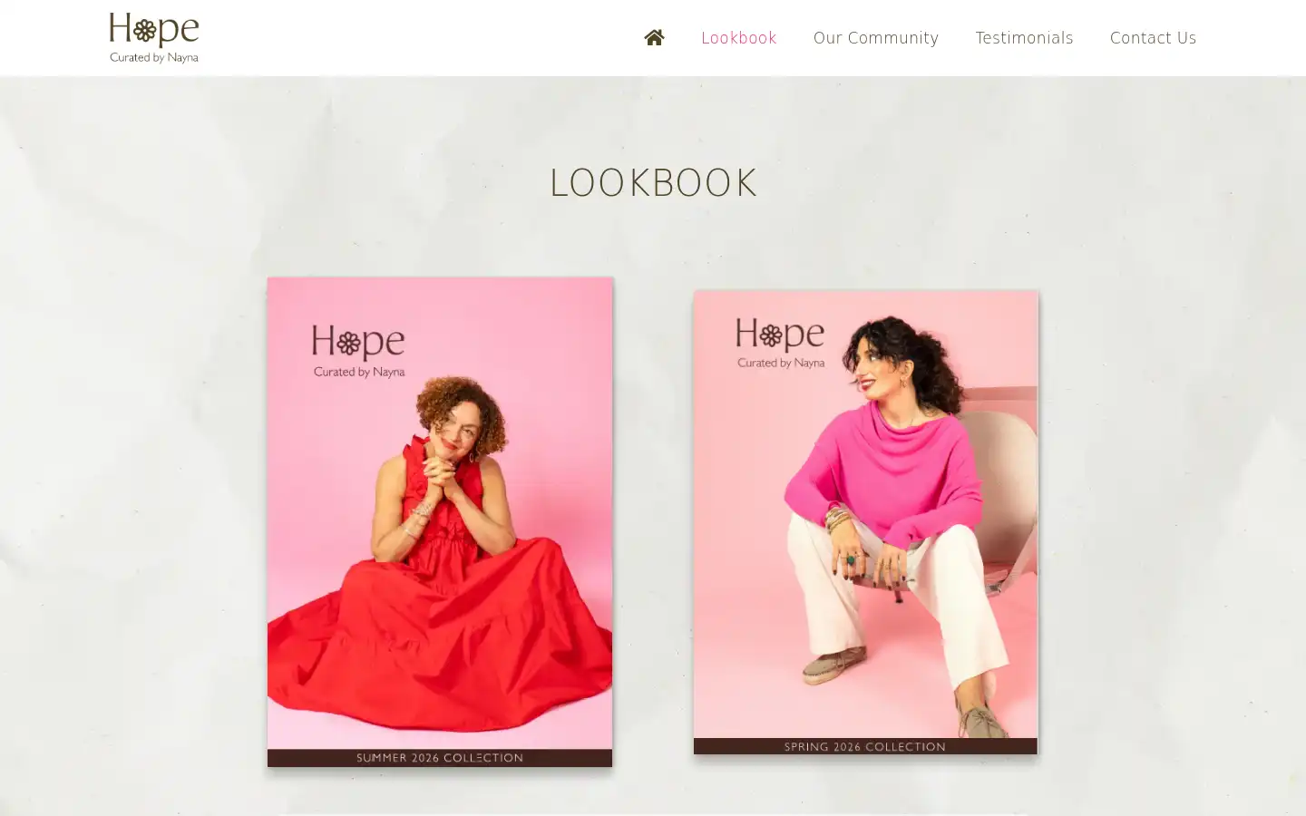 Screenshot of hopecuratedbynayna.co.uk