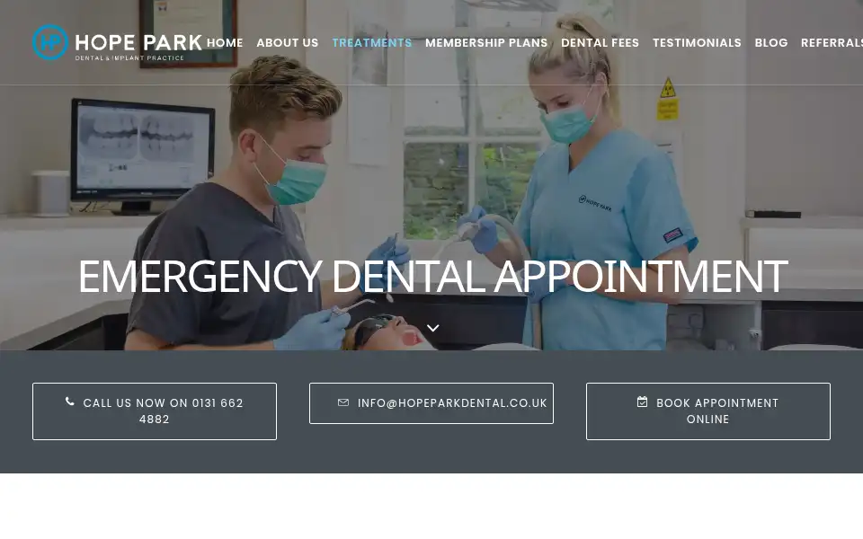 Screenshot of hopeparkdental.co.uk