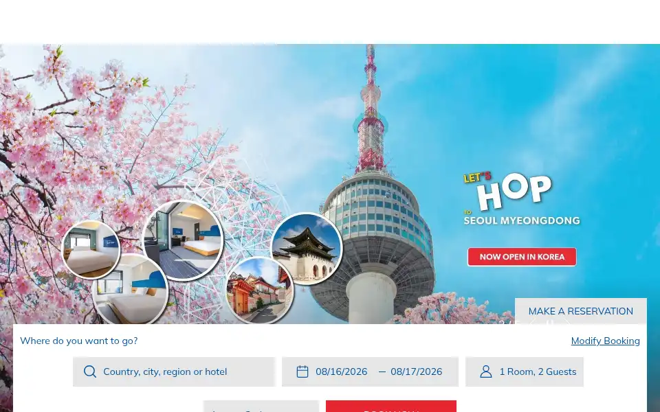 Screenshot of hopinnhotel.com