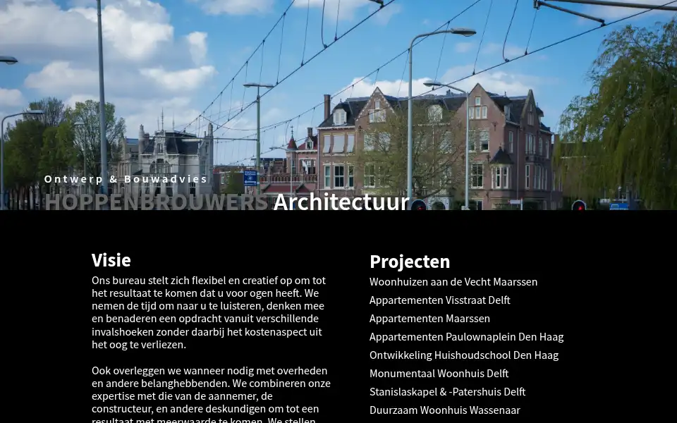 Screenshot of hoppenbrouwersarchitectuur.nl