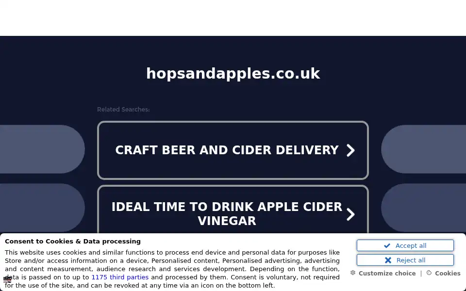 Screenshot of hopsandapples.co.uk