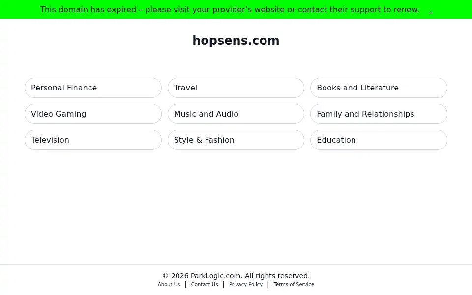 Screenshot of hopsens.com