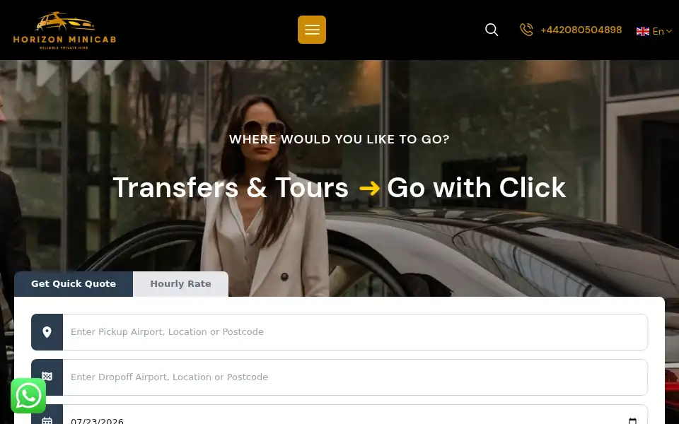 Screenshot of horizonminicab.com