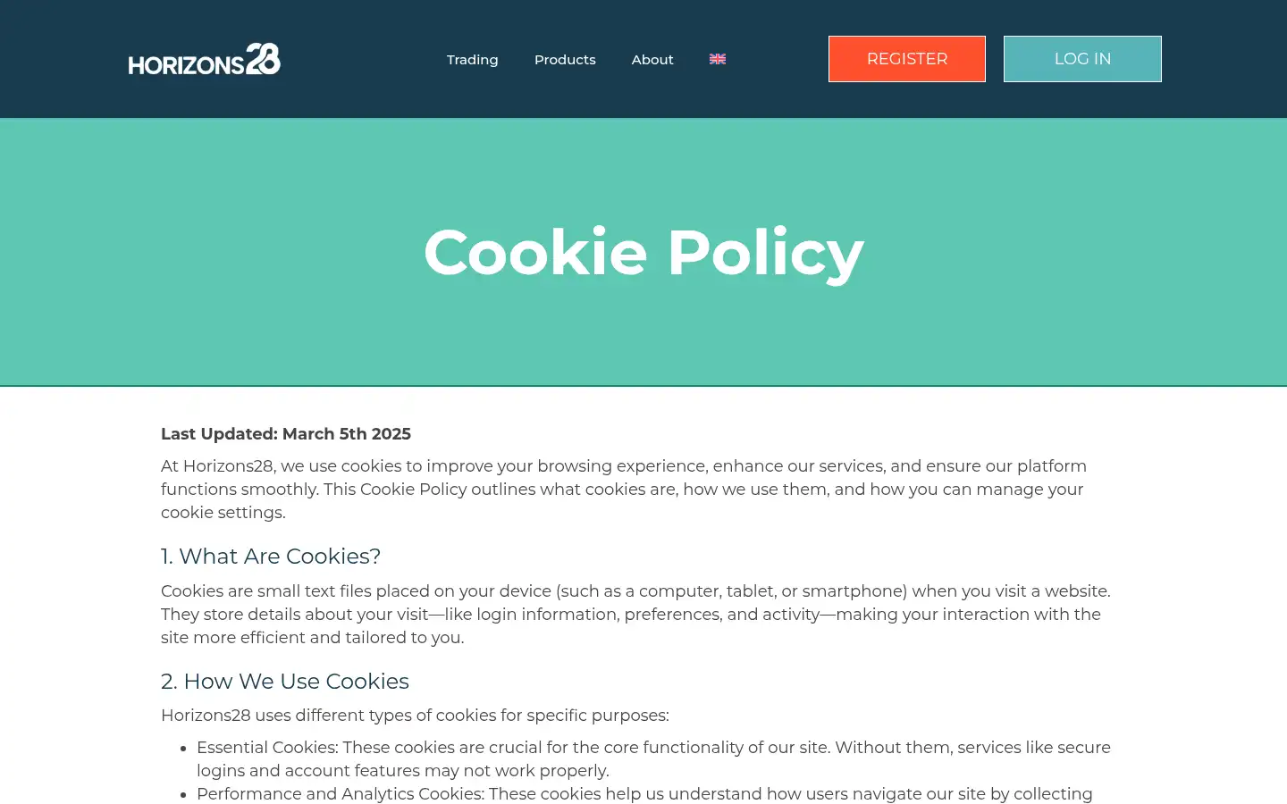 Screenshot of horizons28.com