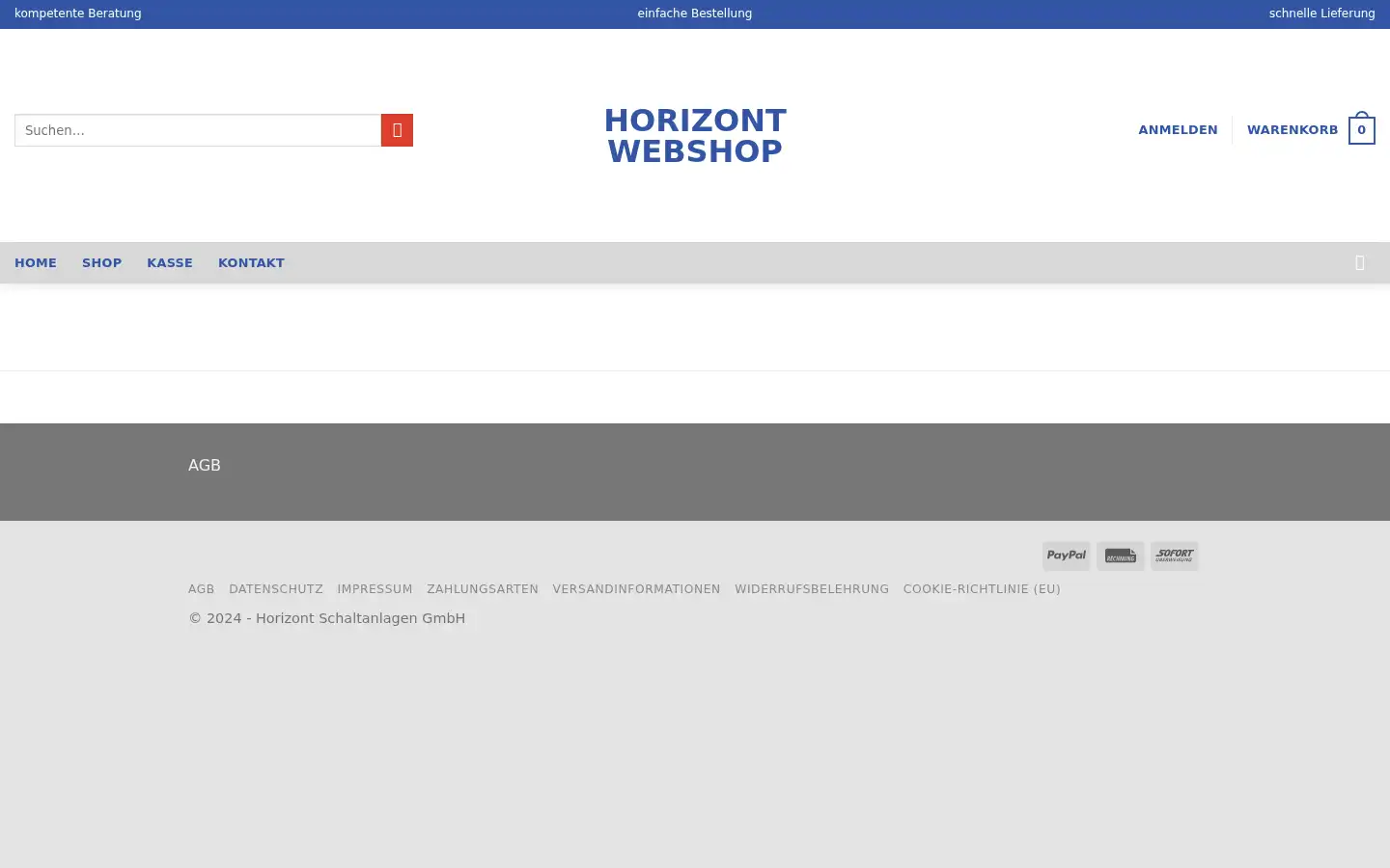 Screenshot of horizont-webshop.de