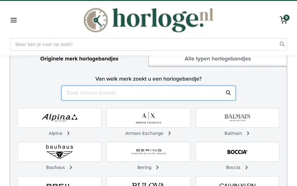 Screenshot of horloge-bandjes.nl