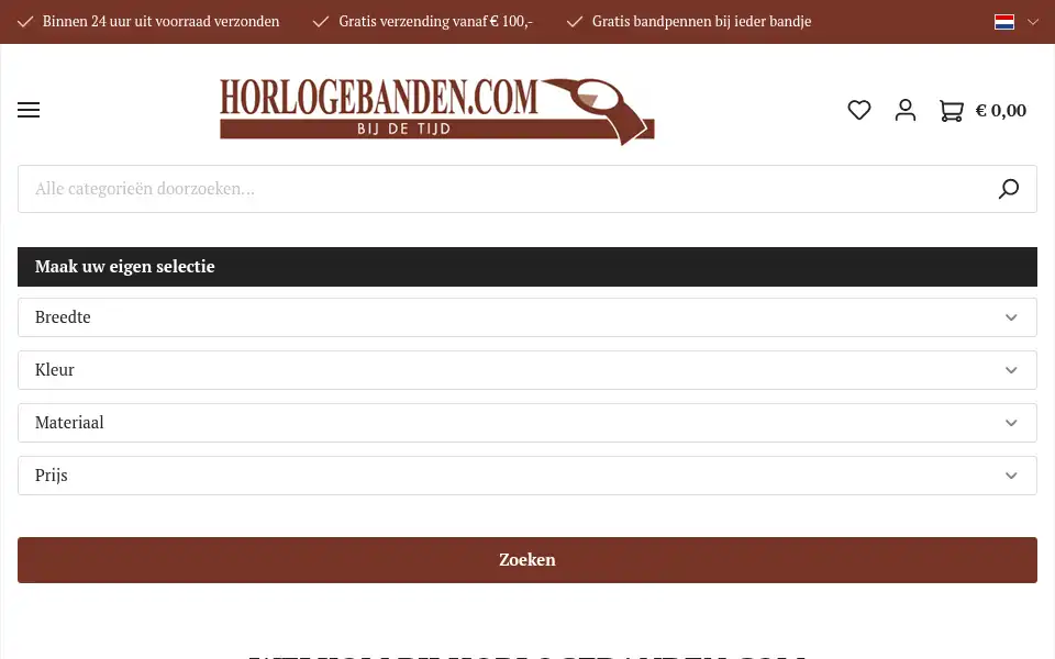 Screenshot of horlogebanden.com