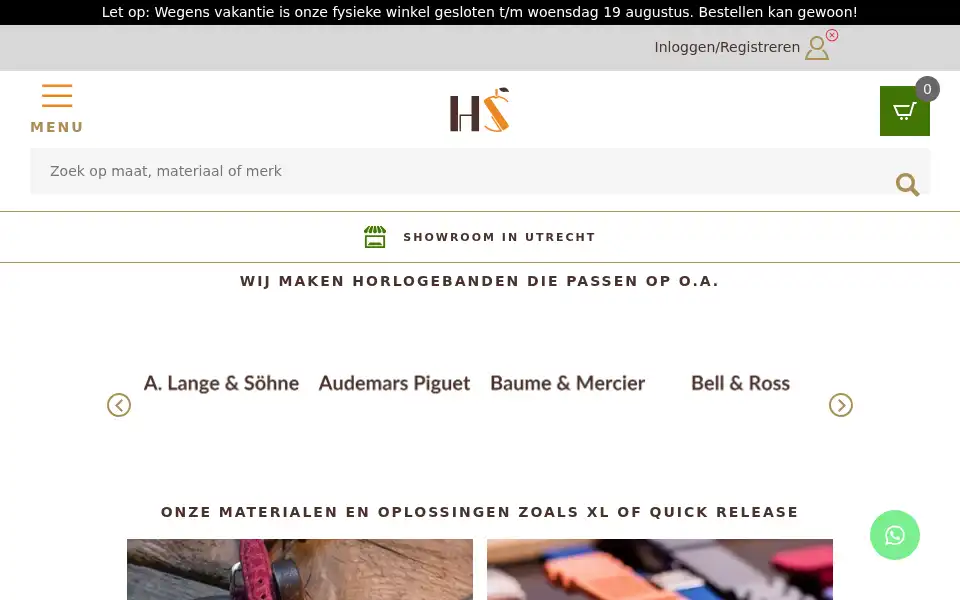 Screenshot of horlogebandenspecialist.nl