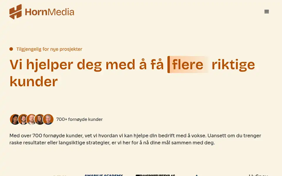 Screenshot of hornmedia.no