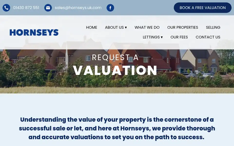 Screenshot of hornseys.uk.com